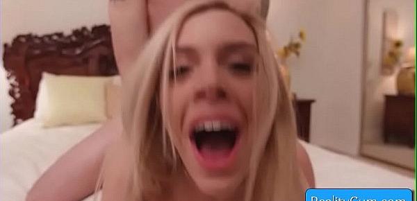  Sexy horny slutty blonde girl Bambino get her juicy tight cunt banged hard doggy style and enjoy strong orgasm